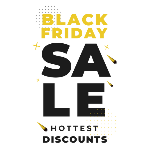 Black friday flat badge hottest discounts PNG Design