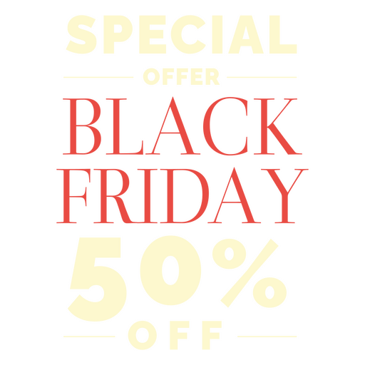 Oferta especial de insignia plana de viernes negro Diseño PNG