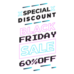 Black friday pixel art badge special PNG Design