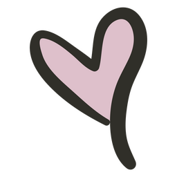 Continuous line pink heart PNG Design