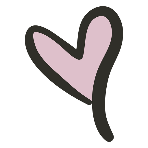 Durchgehende Linie rosa Herz PNG-Design