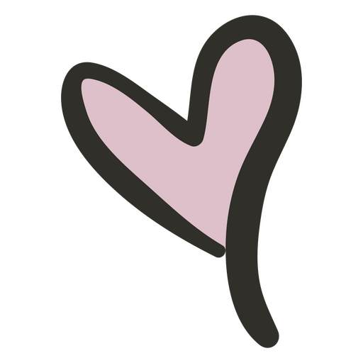 Línea continua rosa corazón Diseño PNG