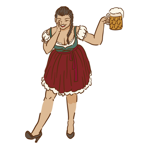 Garota bebendo uma cerveja Desenho PNG