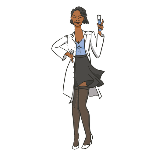 Pin up female scientist PNG Design