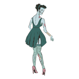 Pin up zombie girl PNG Design