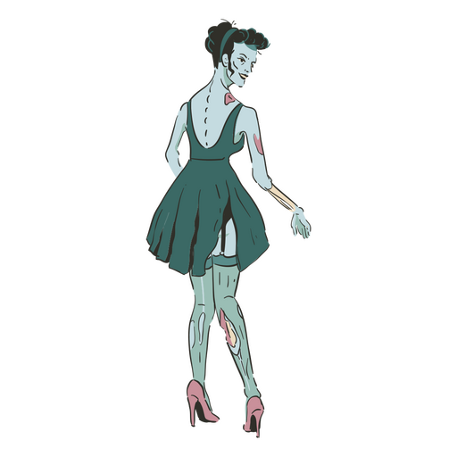 pin-up chica zombie Diseño PNG