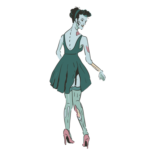 Pin-up-Zombie-Mädchen PNG-Design