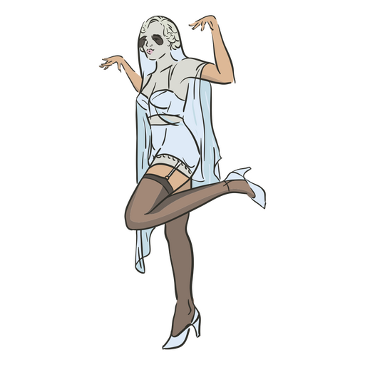 Pin Up Ghost Girl PNG Design