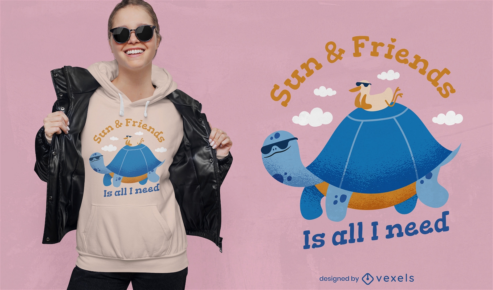 Friendly turtle and duck quote t-shirt design