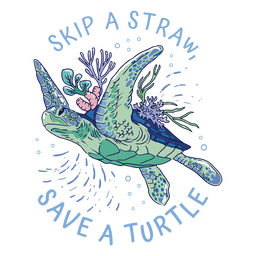 Salvar uma ilustração de citação de tartaruga Desenho PNG