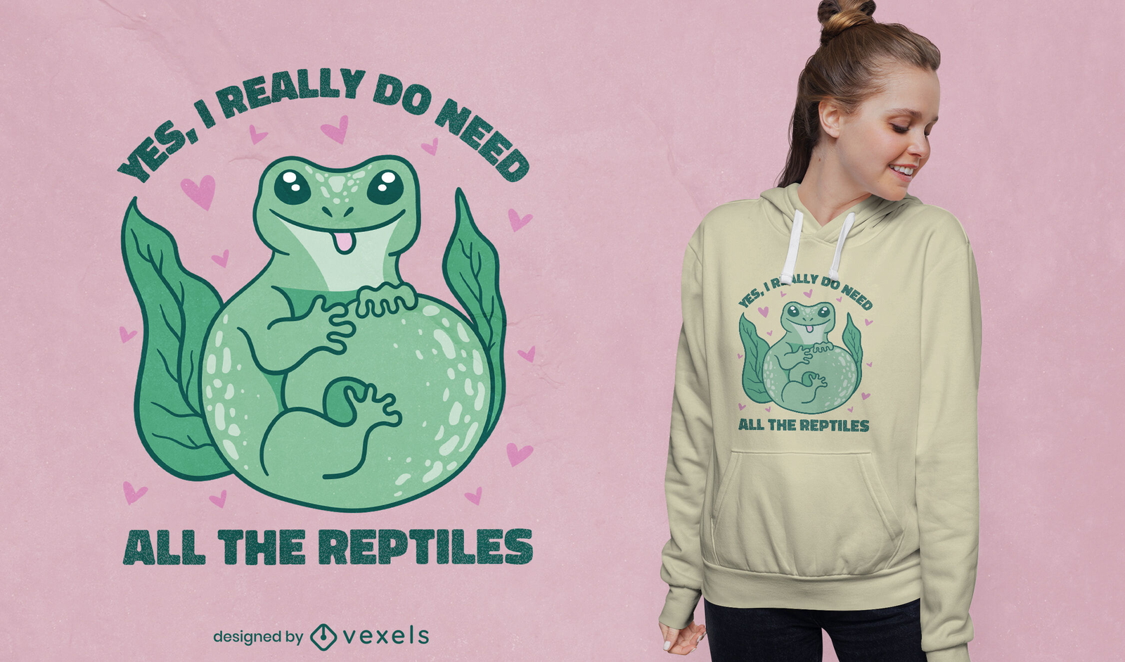 Cute sitting gecko t-shirt design