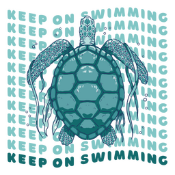 Continue a nadar ilustração de citação de tartaruga Desenho PNG