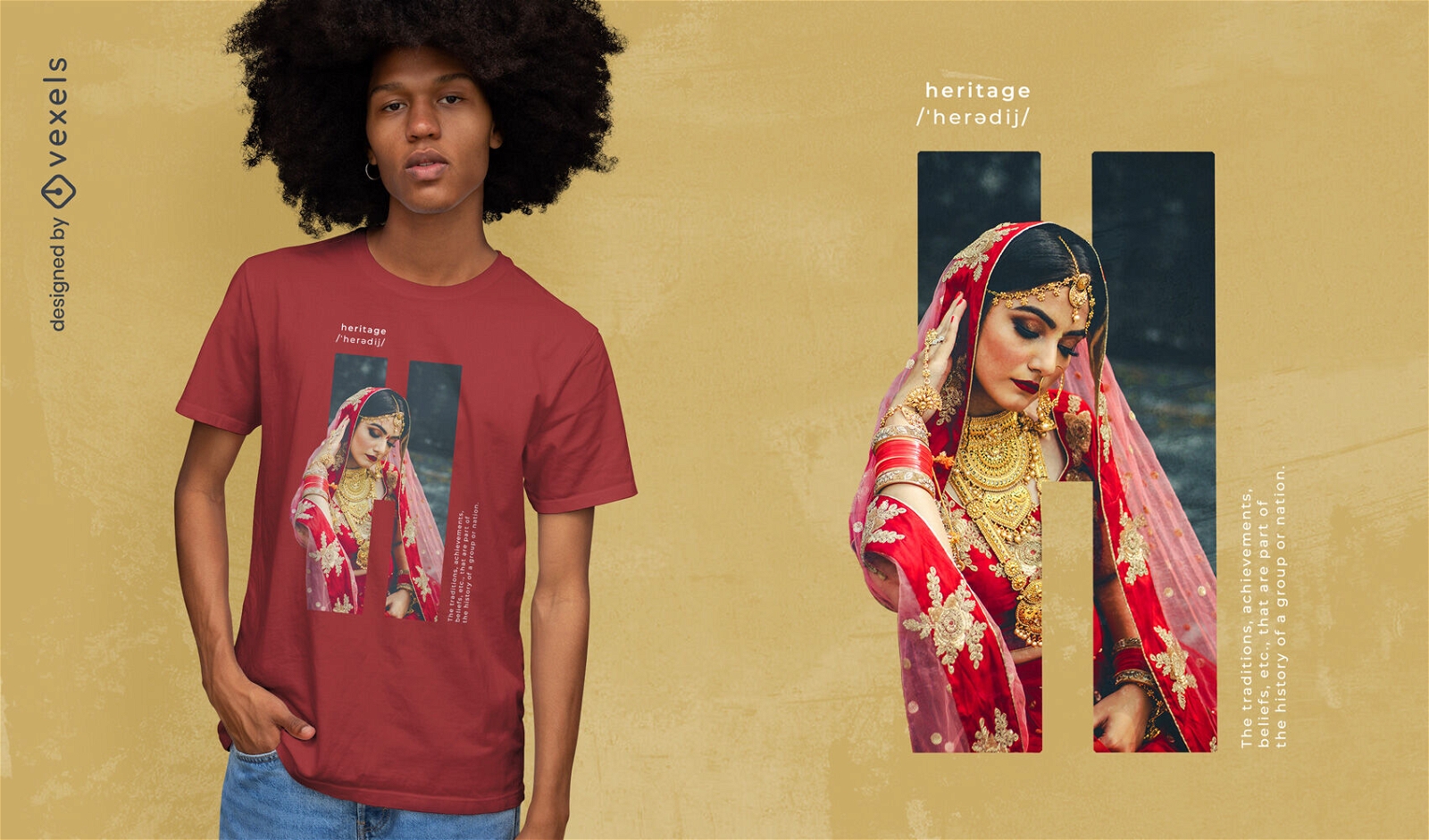 Erbe ethnische Kultur Mädchen PSD T-Shirt Design