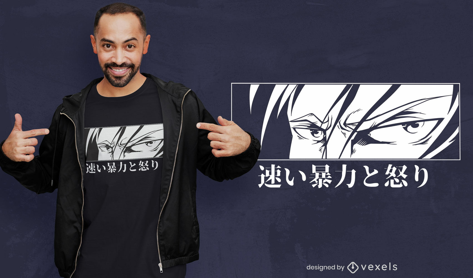 SOLICITAR Ojos de anime en diseño de camiseta rectangular