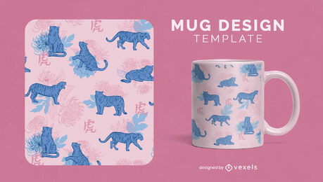 Chinese new year tigers mug design