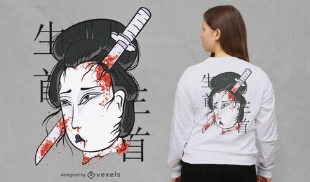 Cool Japanese woman t-shirt design