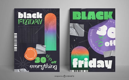 Black Friday poster design set