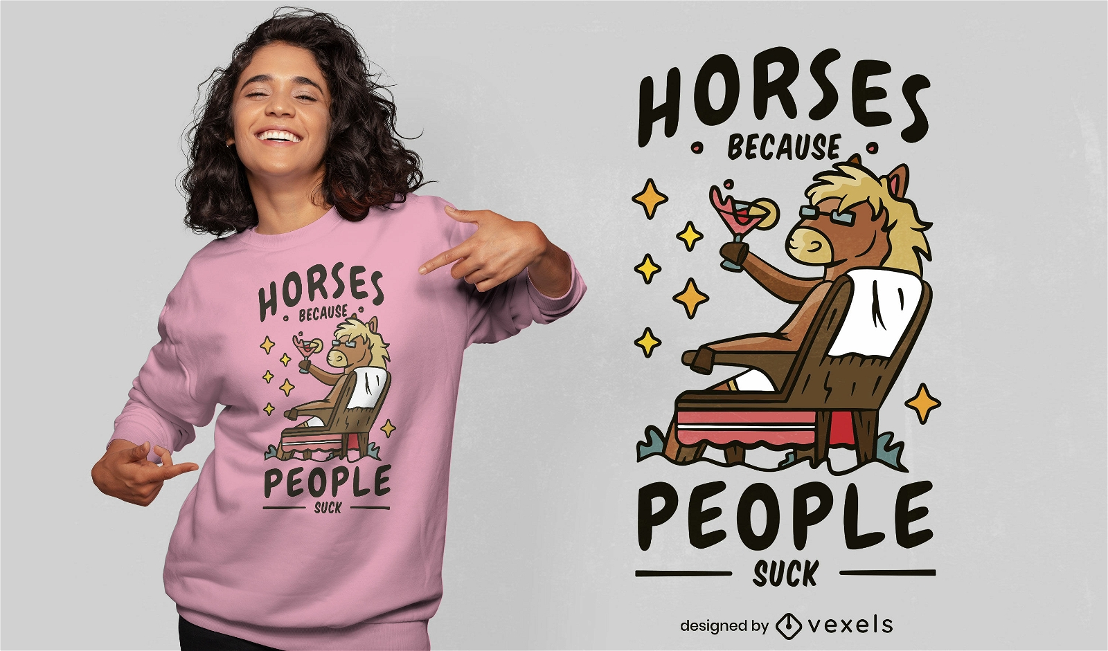 Design de t-shirt de cita??o de cavalos engra?ados