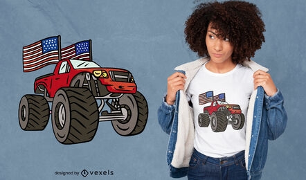 Excelente design de t-shirt de camião americano