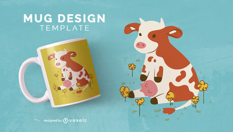 Cute cow mug design