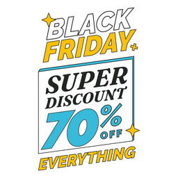 Retro Black Friday 70 % Sale-Abzeichen PNG-Design
