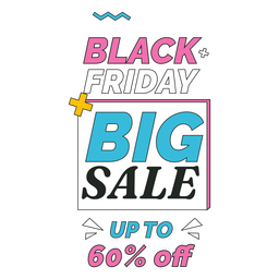 Retro Black Friday 60 % Sale-Abzeichen PNG-Design