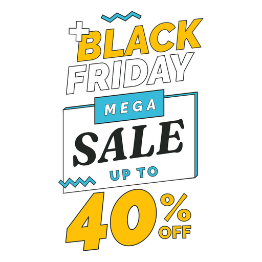 Retro Black Friday 40 % Sale-Abzeichen PNG-Design
