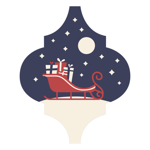 Holiday Christmas sled ornament PNG Design