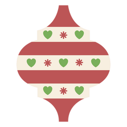 Adorno navideño de vacaciones de corazones Diseño PNG