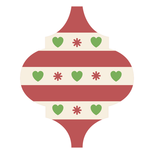 Adorno navideño de vacaciones de corazones Diseño PNG