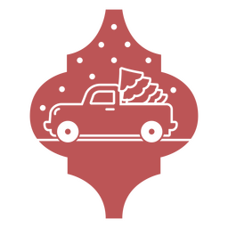 Arabesque truck Christmas ornament PNG Design