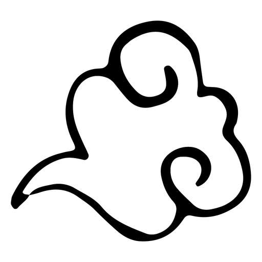 Elemento de trazo de nube chino simple Diseño PNG