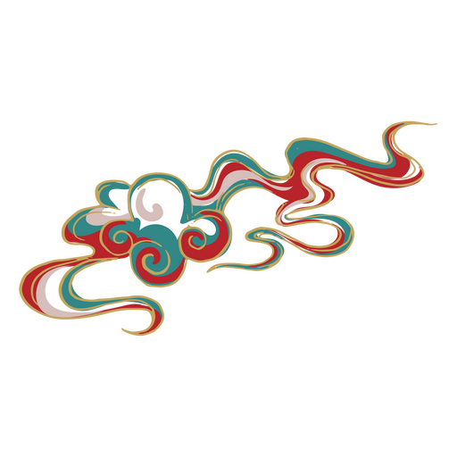 Chinese cloud color stroke element PNG Design