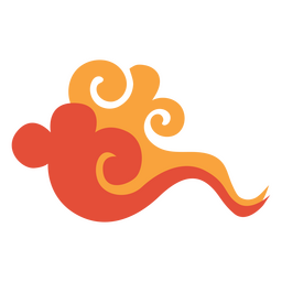 Elemento plano nube china Diseño PNG
