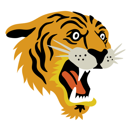 Elemento de cabeça de tigre plano Desenho PNG