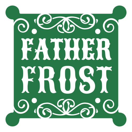 Father frost santa claus sign cut out badge