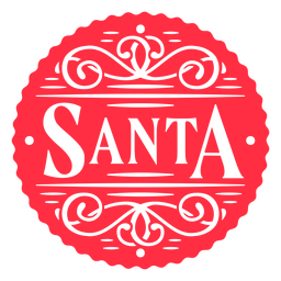 Insignia recortada del letrero con el nombre de santa claus Diseño PNG