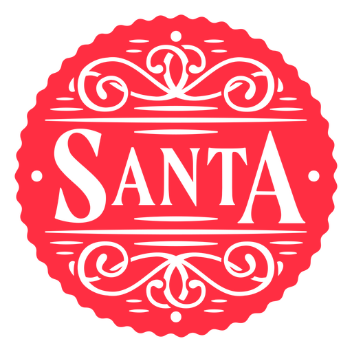 Santa claus name sign cut out badge PNG Design