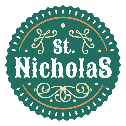 St. Nicholas Papai Noel assina distintivo vintage