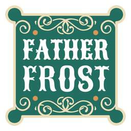 Father Frost Santa claus sign vintage badge PNG Design