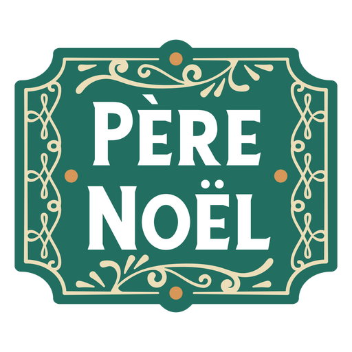 Pere Noël Papai Noel assina crachá vintage Desenho PNG