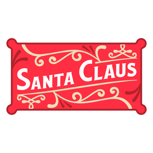 Insignia vintage de signo de nombre de santa claus Diseño PNG