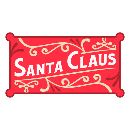 Santa claus name sign vintage badge PNG Design