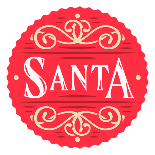 Santa name christmas sign vintage badge