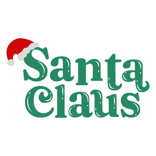 Insignia de letras de signo de santa claus Diseño PNG