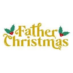 Insignia de letras de signo de Papá Noel de Navidad Santa Claus Diseño PNG