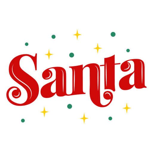 Santa sign lettering badge PNG Design