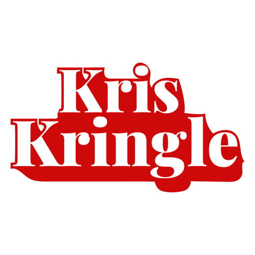 Kris Kringle Papá Noel recorta la insignia de letras Diseño PNG