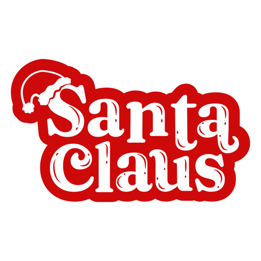 Santa Claus sign cut out lettering badge PNG Design