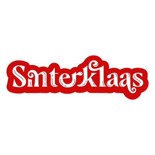 Sinterklaas Santa Claus cut out lettering badge PNG Design